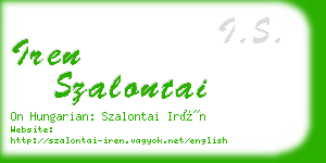 iren szalontai business card